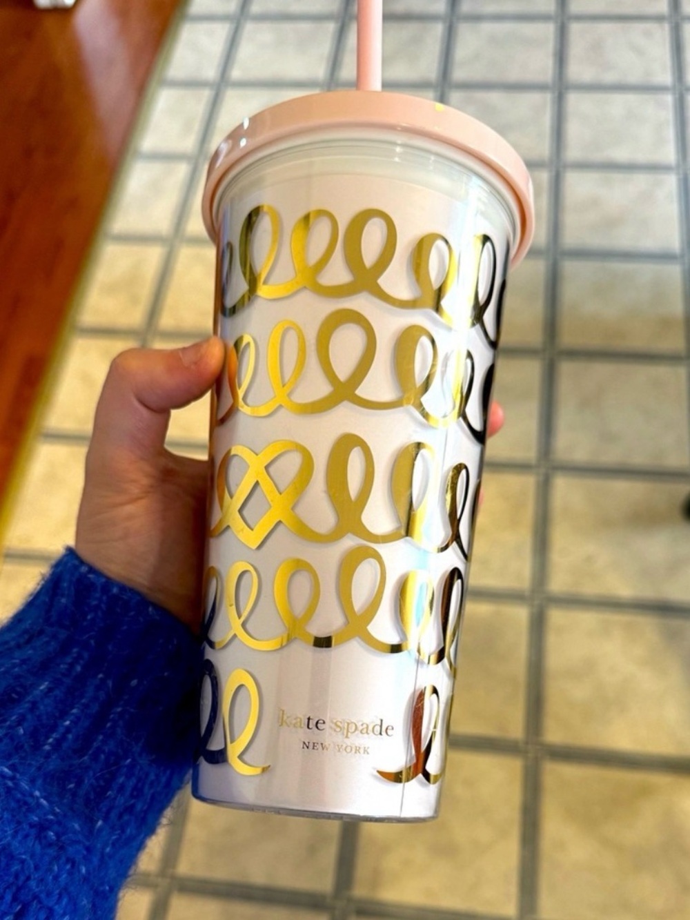 Kate Spade New York Heart Knot design thermal travel tumbler